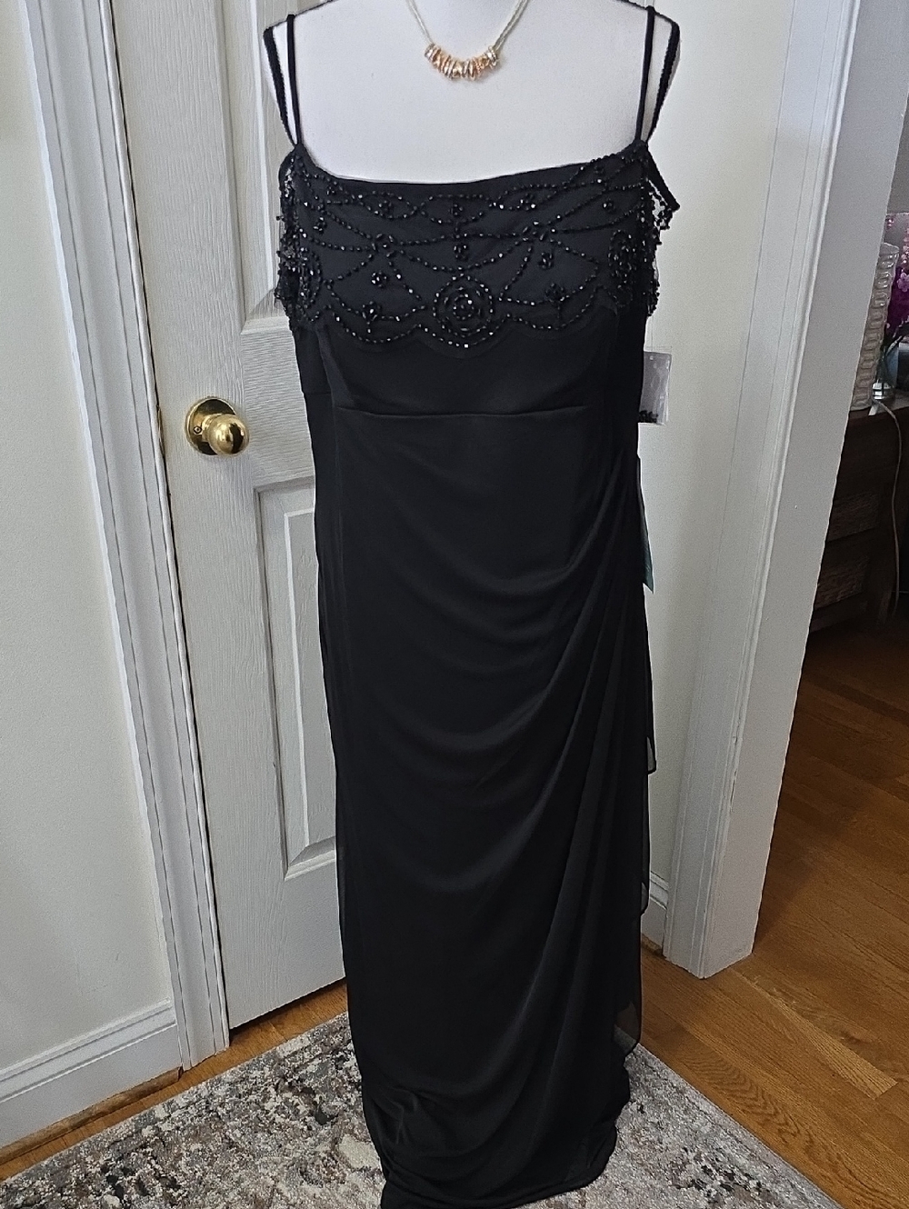DJ-JAZ Brand Women's Plus Elegant Fancy Black Beaded Evening Dress Size 18